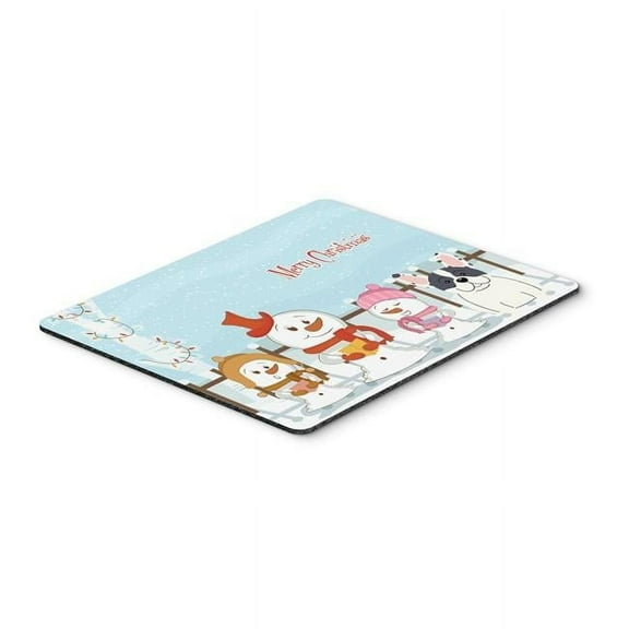 Merry Christmas Carolers French Bulldog Piebald Mouse Pad, Hot Pad or Trivet