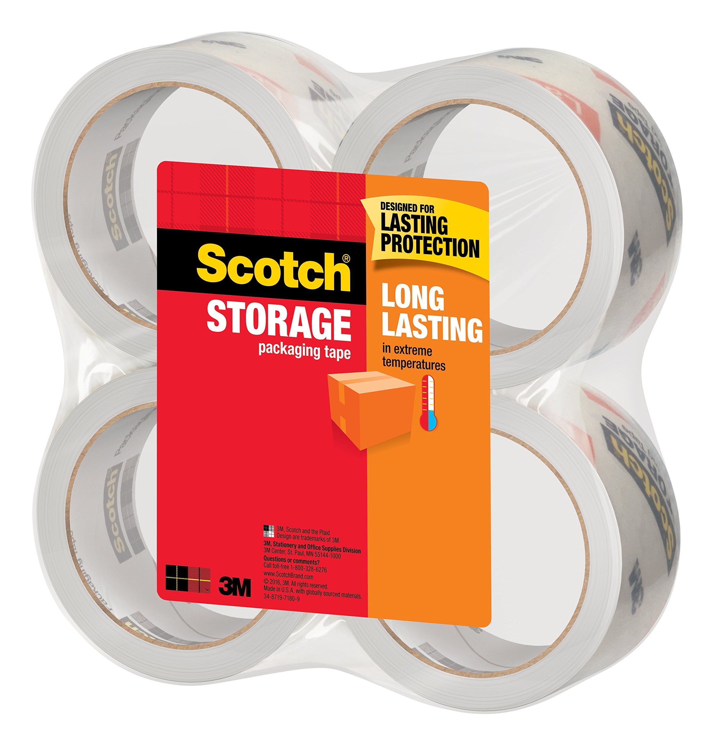 3650-6 6 Rolls New Long Lasting Storage Packaging Tape 1.88 Inches x 54.6 Yards
