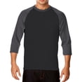 thumbnail image 2 of Razzly Men's 3/4 Sleeve Baseball Raglan T Shirt Casual Soft Breathable Comfortable Sports Tee Long Sleeve Classic Fit(Dark Gray,S), 2 of 3