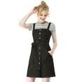 thumbnail image 1 of INSPIRE CHIC Women's Classic Adjustable Strap A-Line Overall Denim Dress, 1 of 6