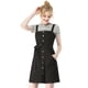 thumbnail image 1 of Vestido de peto para mujer Allegra K mezclilla general de una línea Negro S, 1 of 6