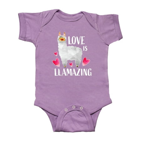 

Inktastic Valentine s Day Love is Llamazing with Cute Llama and Hearts Gift Baby Boy or Baby Girl Bodysuit