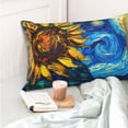 thumbnail image 4 of Yiaed Sunflower Starry Night Vibes Print Brushed Microfiber Envelope Pillowcases, Standard,Envelope Closure Pillow Cases(No pillow core)-14"x20", 4 of 6
