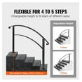 thumbnail image 4 of Outdoor Handrails for Steps 5 Steps, Wrought Iron Stair Railing Black, Flexible Porch Hand Rail for Concrete/Wood Stairs, Transitional Handrails for Elderly & Children, 4 of 7