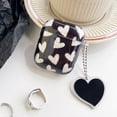 thumbnail image 1 of Pink Heart Girls Case for AirPods Pro Shell Texture Earphone Protective Cover for Airpods 2 3 3rd Soft IMD Case with Keyring black heart For AirPods Pro 2, 1 of 6