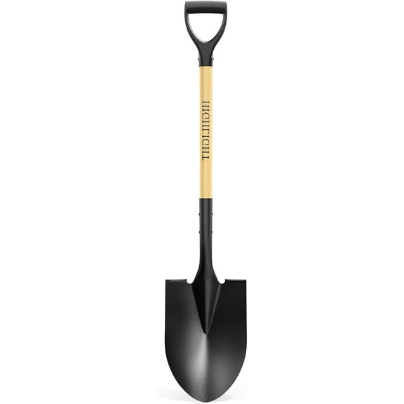 Round Point Shovel with Hardwood Handle and Manganese Steel Blade
