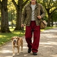 thumbnail image 2 of CCRFTGI Men's Baggy Sweatpants Straight Leg Sweat Pants Drawstring Elastic Waist Slacks with Pockets Wine 3XL, 2 of 7
