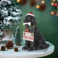 thumbnail image 4 of Estatua de perro de bienvenida de vacaciones con decoración de adornos de Navidad de resina de sombrero de Santa Wmkox8yii gf11993, 4 of 9