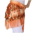 thumbnail image 2 of Women Hip Scarf Shimmers Fishing Net Dress Stage Costume Tassel Hem Skirts Eyelet Dress, 2 of 3