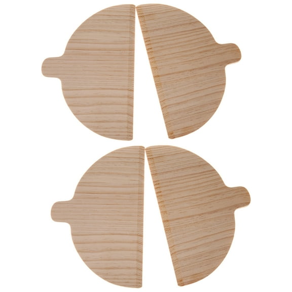 4pcs Pizza Peels with Ergonomic Handle Half Round Wood Pizza Board Kitchens Tool