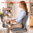 thumbnail image 2 of Ergonomic Seat Cushion with Full Back & Lumbar Support - Memory Foam Cushion for Office, Car, Gaming & Wheelchair, Gray, 2 of 8