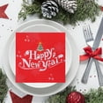 thumbnail image 2 of Merry Christmas Napkin, Xmas Tree Elk Paper, Dessert Paper, Red White Plaid Handnapkin, Beverage Cake Salad Fruit Paper, Dinnerware, Luncheon Paper, Disposable Hand Towels Party Supplies BBQ Picnic, 2 of 6