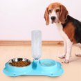 thumbnail image 2 of Cuenco doble tipo hueso para mascotas, cuencos de comida para perros, fuente de agua potable, alimentador para cachorros, azul, 2 of 8