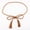 Coffee, variant on Women's Bohemian Faux Leather Tassel Braided Belt, Self-Tie Woven Waist Rope Belt, Vintage Boho Style Fashion Waist Belt for Dresses & Casual Outfits, Coffee