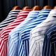 thumbnail image 5 of Camisa clásica a rayas para hombre, con bolsillo en el pecho y rayas verticales, de otoño, de manga larga, formal, azul, para negocios, de gran tamaño., 5 of 5
