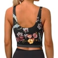 thumbnail image 3 of Kdxio Butterfly with Fowers Print Workout Crop Tank Top for Women Racerback Yoga Tank Tops Athletic Sports Shirts Exercise Undershirts, 3 of 9
