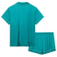 thumbnail image 2 of Cooling Pajamas Shorts Set Lightweight Button Down Women Summer Ultra Soft Stretchy Silk Sleepwear, 2 of 7