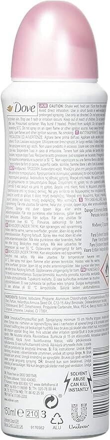 12 Packs Of Dove Beauty Finish Anti Perspirant Deodorant Spray 150 Ml