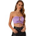 thumbnail image 1 of Camisola Y2K para mujer, entrecruzada, ahuecada, para fiesta, Club, recortada, camisola, chaleco de tubo Púrpura M, 1 of 5