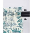 thumbnail image 6 of Green Garden Vintage Tier Curtains 45 Inch Length,Sheer Curtains for Bedroom Living Room,Modern Art Building Boat Tree Rod Pocket Voile Drapes Kitchen Curtains Small Half Window 27.5"x45" 2 Panels, 6 of 7