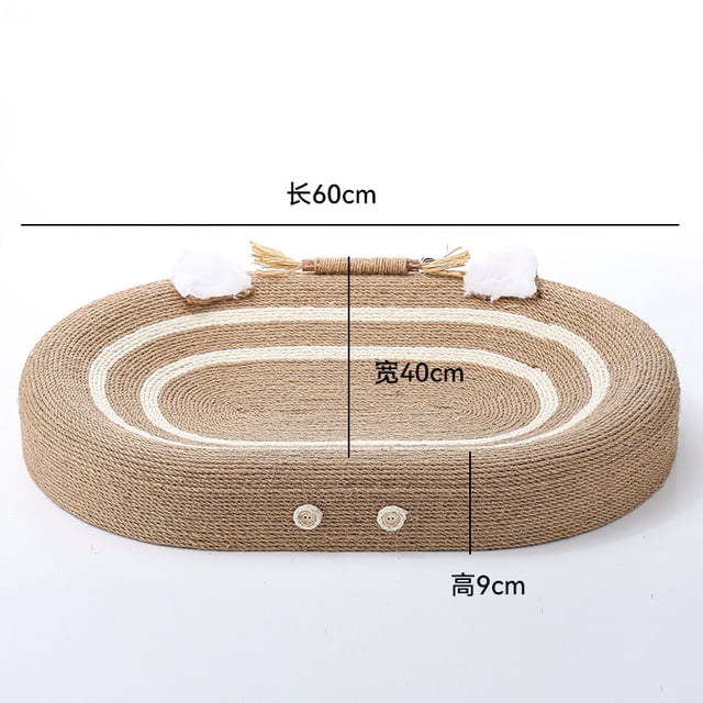 Planche à Griffer pour Chat en Sisal Intégrée, Plateau à Litière pour Chat Résistant à l'Usure, Anti-Égratignures, Plaque à Griffes Résistante à l'Égratignure, Bassin, Planche à Griffer pour Chat Ovale, Griffe de Broyage pour Chat