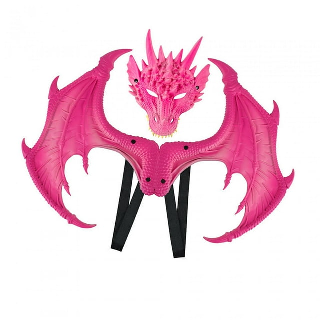 Máscara de dragón Disfraz de dragón de ala para niños Cosplay Cumpleaños Juguetes de dragón Disfraces Ala de dragón para puesta en escena Fiesta de roja Salvador Disfraz de juego de simulación