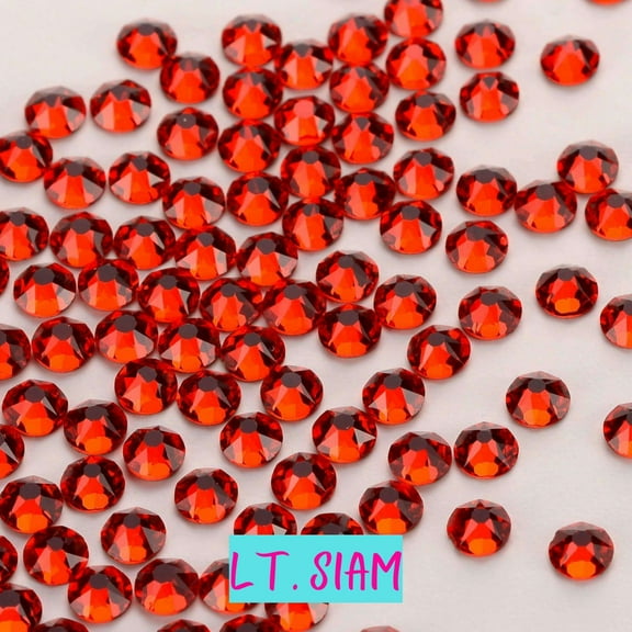 2058 14 Cut Light Siam Glass Crystal Flat Back Non Hotfix Rhinestones SS34 288 Pieces