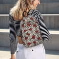 thumbnail image 5 of Disketp Leopard Print Rose print Canvas Backpack Lightweight Travel Daypack Student Rucksack Laptop Backpack-, 5 of 5