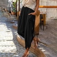 thumbnail image 2 of Breezora Women's Cotton Linen Harem Pants Summer Lightweight Elastic Waist Baggy Loose Fit Breathable Daily Trousers With Pockets, 2 of 9