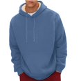thumbnail image 4 of GERsome Men's Sherpa Hoodie Pullover Winter Thick Warm Fleece Lined Hoodies Athletic Sweatshirts with Kangaroo Pouch Pocket S-3XL, Blue/M, 4 of 8