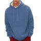 thumbnail image 4 of Sudadera con capucha para hombre, jersey de cuello alto, elástico, de color liso, de poliéster., 4 of 8