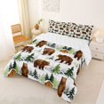thumbnail image 2 of Castle Fairy Watercolor Winter Brown Bear Full Size Comforter Sets 3-Piece,Snow Cabin Pine Bedding Comforter Set,White Green Cream,Reversible,1 Comforter and 2 Pillowcases, 2 of 6