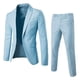 thumbnail image 4 of 1 Set Men Blazer Pants Set Solid Color Long Sleeve Slim Fit Turndown Collar Temperament One Button Pockets Suit Set Male Clothes, 4 of 4