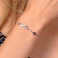thumbnail image 4 of Gem Stone King 925 Sterling Silver Infinity Bracelet for Women with Heart Heart Shape Garnet and Moissanite (1.13 Cttw, Box Chain Fully Adjustable up to 9 inch), 4 of 6