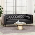 thumbnail image 5 of GDF Studio Neilan Contemporary Faux Leather Tufted Deep Sofa, Midnight Black, 5 of 11