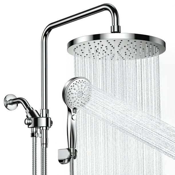 Ambicasa Luxury Dual Showerhead Combo, 10" Rainfall Shower Head & 5