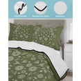 thumbnail image 3 of Twin Quilt Bedding Set, Japanese Reversible Summer Quilt 3 Pieces, Green Rustic Retro Pastoral Floral Leaves Lightweight Bedspreads Coverlets with 2 Pillow Shams for All Seasons, 3 of 5