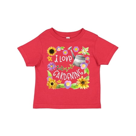 

Inktastic I Love Gardening Pretty Flowers and Watering Can Gift Toddler Boy or Toddler Girl T-Shirt