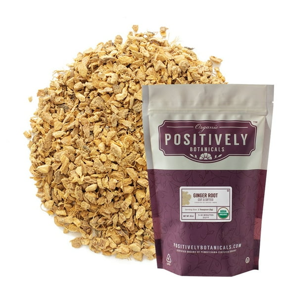Positively Botanicals  Organic Ginger Root - Loose Leaf Botanical, 1 lb bag