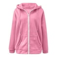 thumbnail image 3 of EDFBUYKRS Female Long Sleeve Hoodie Womens Casual Long Sleeve Zipper Hooded Coat with Pocket Soft Lined Sweatshirt Outerwear for Everyday Comfort and Style Xl, 3 of 4
