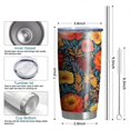 thumbnail image 6 of 20 Oz Pioneer Flower Coffee Tumbler Double Wall Insulated Stainless Steel Water Bottle | Metal Reusable Thermoses Flask with Cup Cap | Leak & Sweat Proof with Anti-Dust Lid, 6 of 7