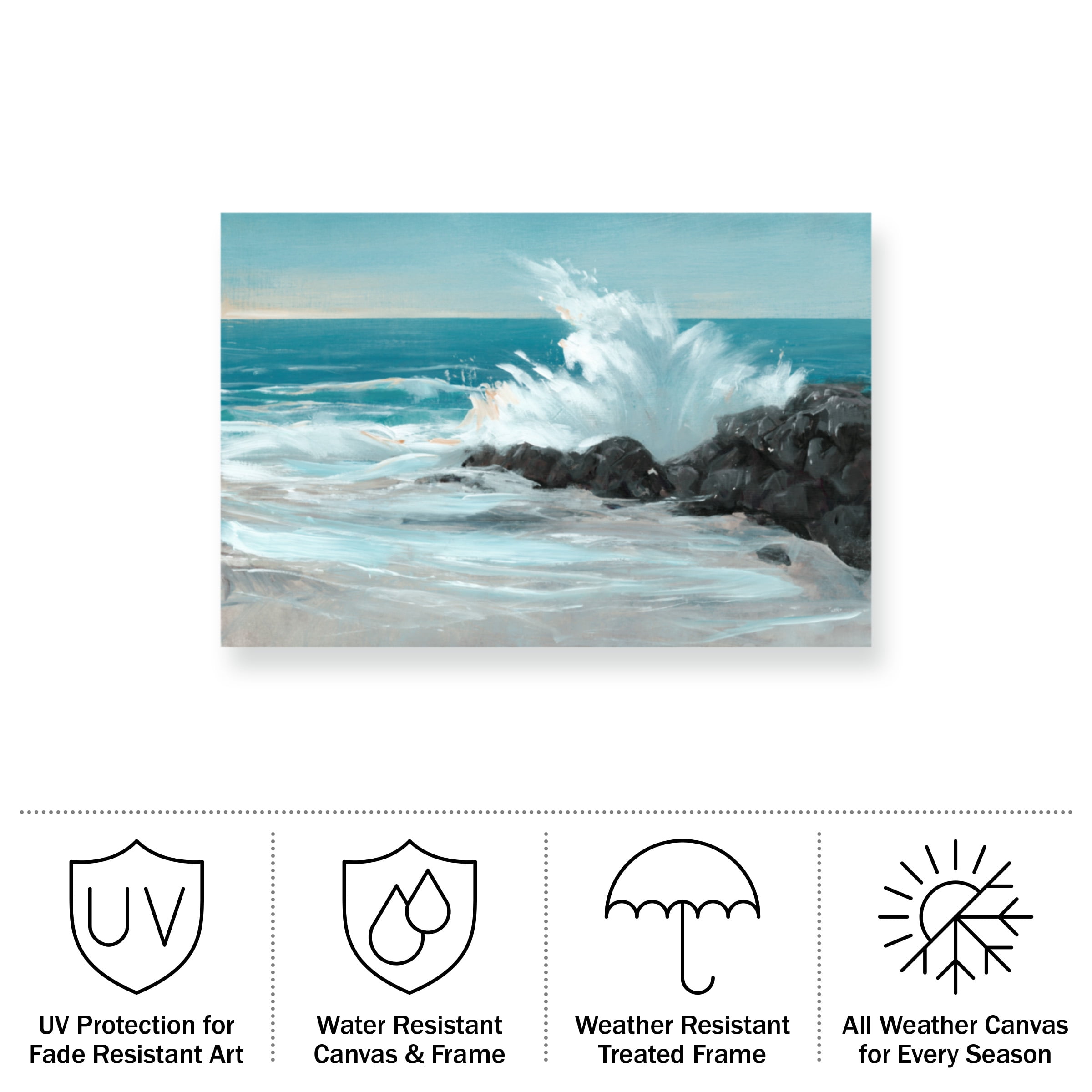 Tim O'Toole 'Crashing Wave I' Outdoor Canvas 16x24