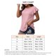 thumbnail image 5 of Blusa De Manga Corta Con Volantes Moda Casual Elegante Cuello Redondo Volantes Manga Corta Camiseta De Verano Rosa M, 5 of 5
