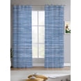 thumbnail image 2 of Blue Pattern Sheer Curtains 84 Inch Length 2 Panels Set for Living Room/Bedroom, Vintage Abstract Minimalist Art Kitchen Curtains Grommet Semi-Sheer Curtains Drapes Voile Window Treatments 42"x84"x2, 2 of 7