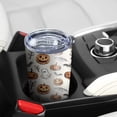 thumbnail image 5 of 20oz Tumblers Halloween Pumpkins Ghosts and Bats Stainless Steel Vacuum Insulated Double Wall Travel Tumbler Cups Mug with Lid and Straw,Cleaning Brush for Cold & Hot Drinks, 5 of 7