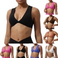 thumbnail image 6 of Xfvqtps Sports Bra for Women Racerback Deep V Neck Standard Strap Padded Elastic Breathable Yoga Athletic Exercise Bras Brown, 6 of 6