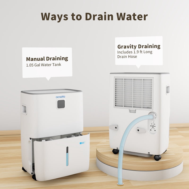 35 pt. 2500 sq. ft. Bucket Dehumidifier in. White with Drain Hose, ENERGY STAR