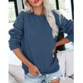 thumbnail image 2 of Sudadera Bingerlily casual para mujer, manga larga, azul marino, talla S, 2 of 5