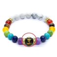 thumbnail image 2 of Pulsera de energía de siete chakras colorida de piedra volcánica natural Spir, 2 of 3
