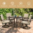 thumbnail image 4 of Costway 5PCS Patio Rattan Dining Set Swivel Chairs Cushioned Round Table Beige, 4 of 10